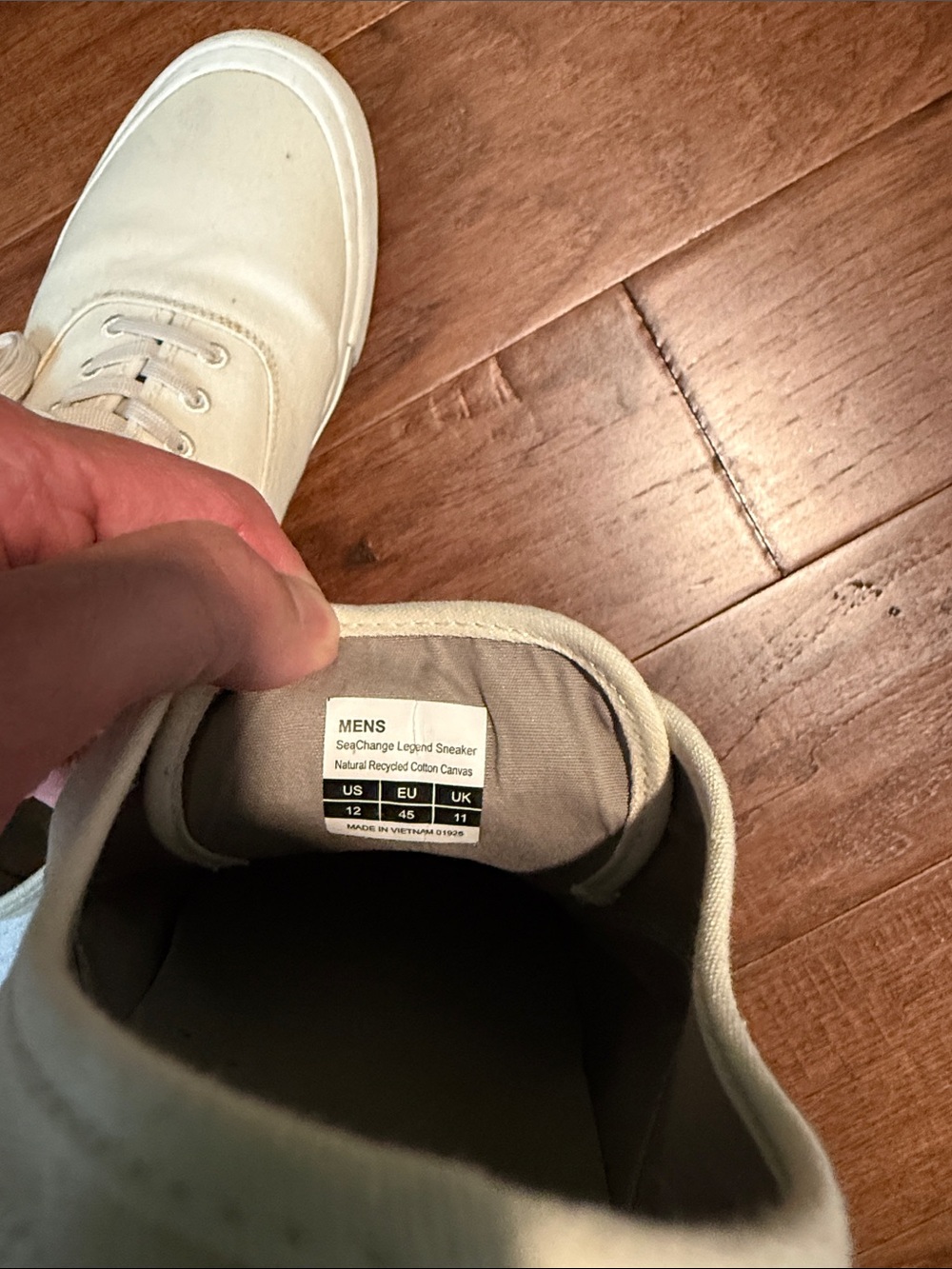 SeaVees Men's Canvas Low-Top Sneakers in Cream - Picture 5 of 5